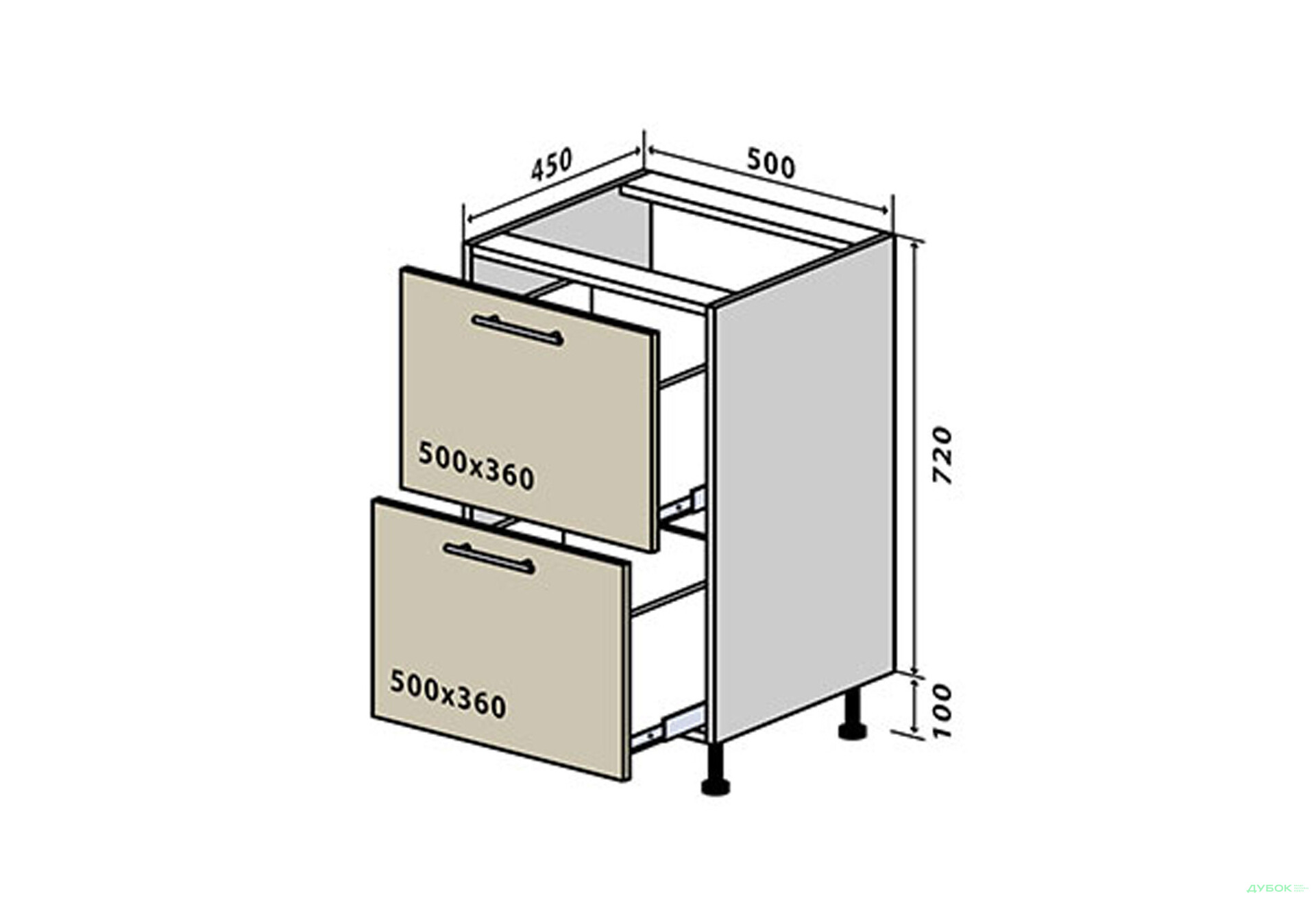 Зображення 1 - Н36 Тумба 2Ш 50 Родос VIP-master