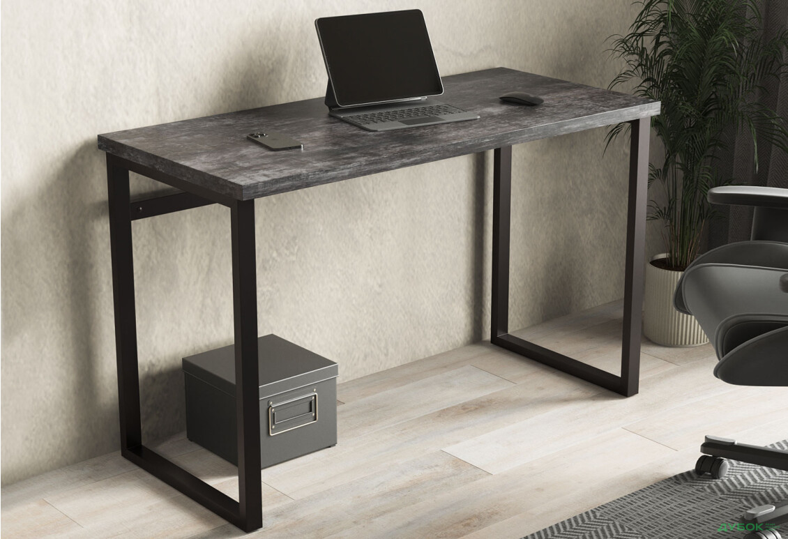 Стол письменный Moreli МХ0001 120x60 см, темний бетон - Изображение 2 Изображение 2 - Стол письменный Moreli МХ0001 120x60 см, темний бетон