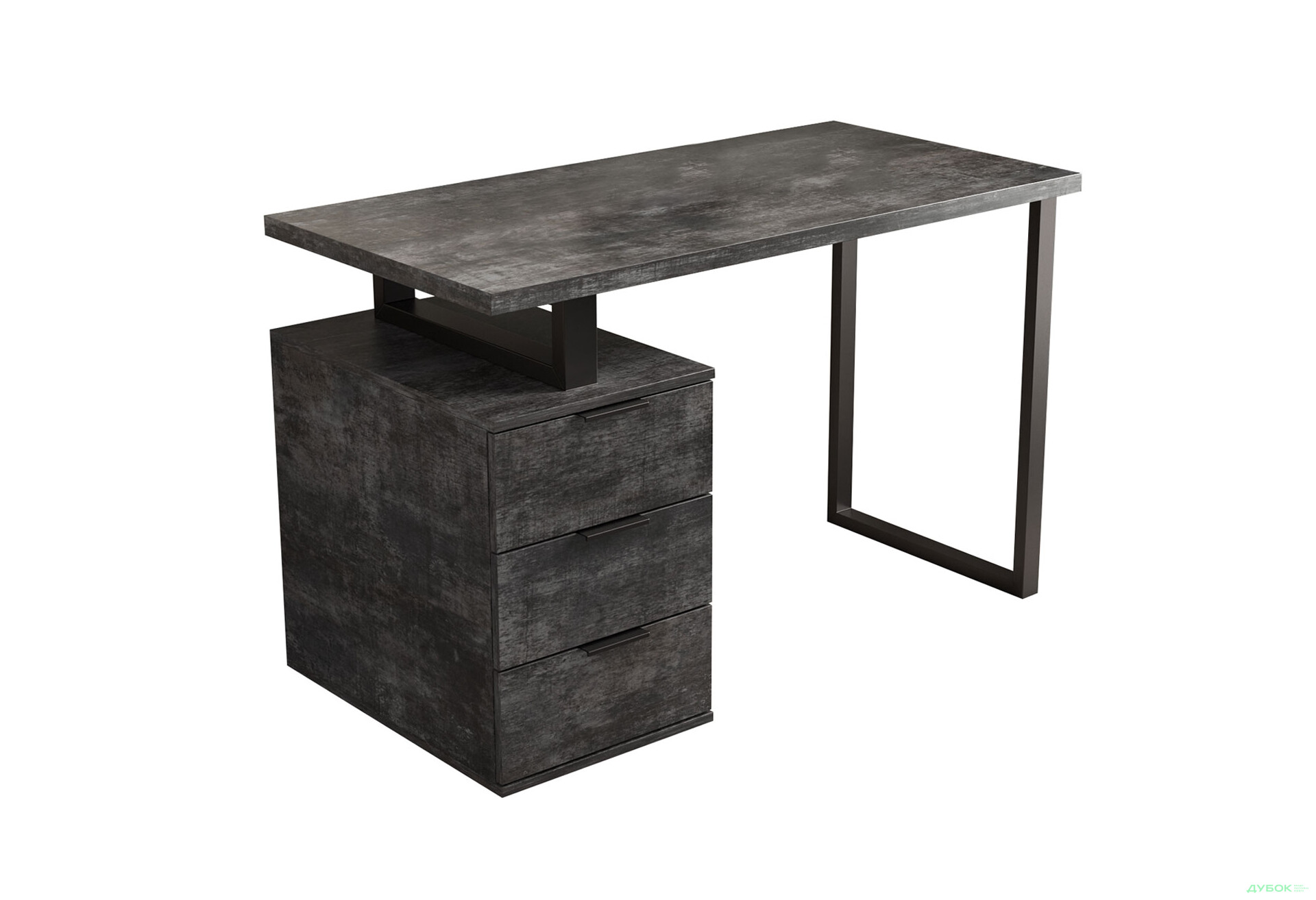 Стол письменный Moreli МХ0003 120x60 см с ящиками, темный бетон - Изображение 1 Изображение 1 - Стол письменный Moreli МХ0003 120x60 см с ящиками, темный бетон