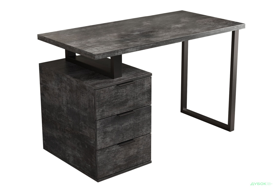 Стол письменный Moreli МХ0003 120x60 см с ящиками, темный бетон - Изображение 1 Изображение 1 - Стол письменный Moreli МХ0003 120x60 см с ящиками, темный бетон