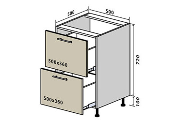 Н36 Тумба 2Ш 50 МоДа Мат Люкс / MoDa Matt Luxe VIP-master
