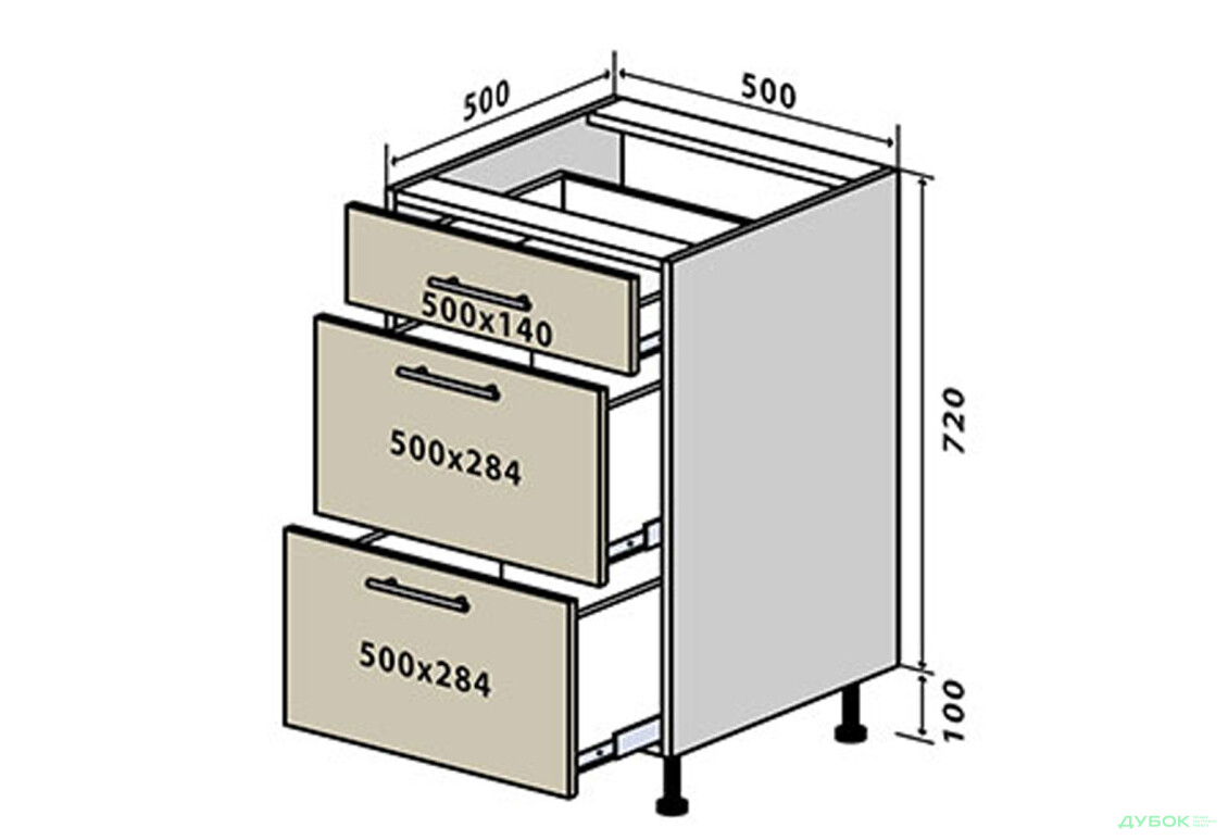 Н35 Тумба 3Ш 50 Альта Люкс / Alta Luxe VIP-master - Зображення 1 Зображення 1 - Н35 Тумба 3Ш 50 Альта Люкс / Alta Luxe VIP-master