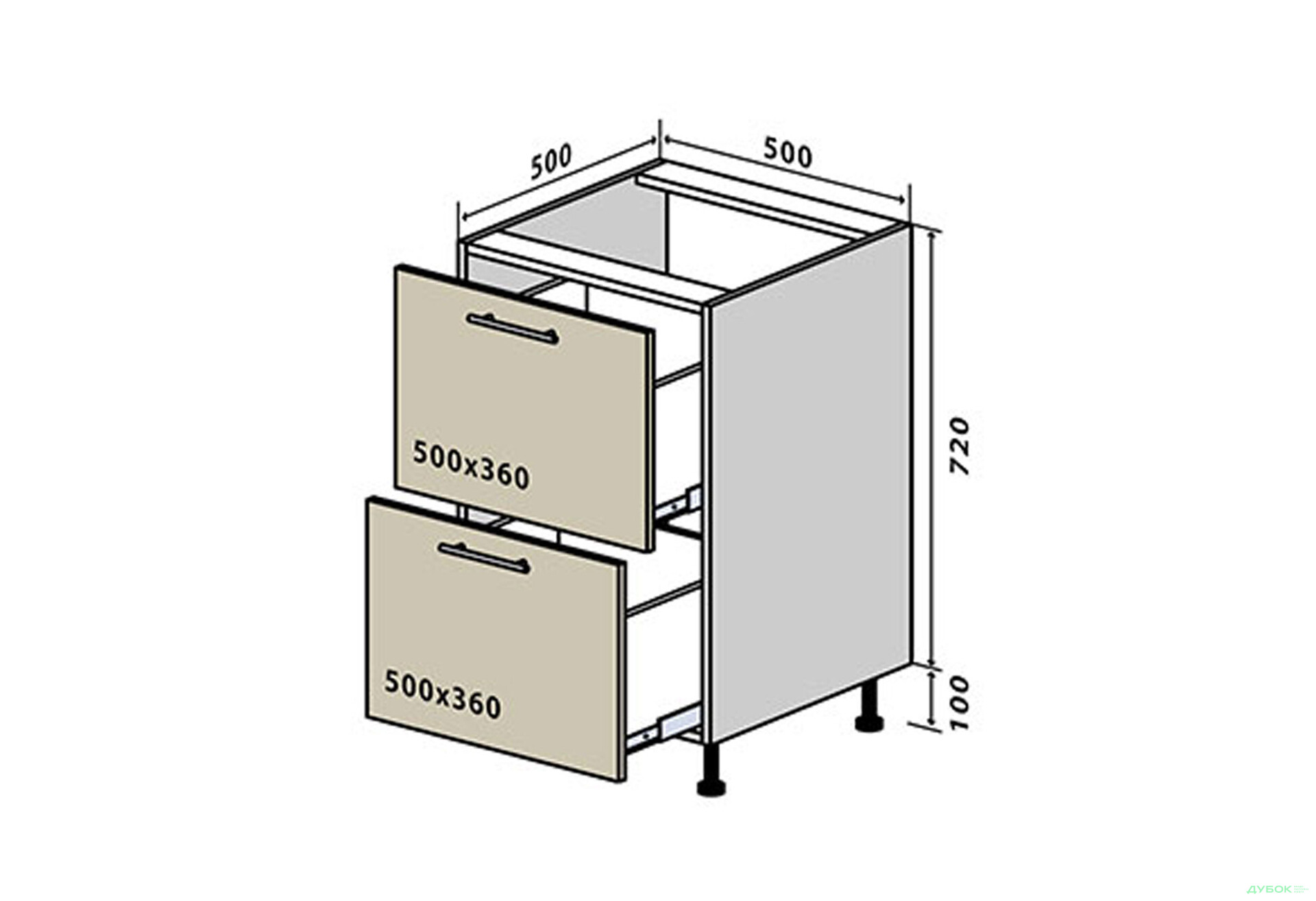 Зображення 1 - Н36 Тумба 2Ш 50 Родос Люкс VIP-master
