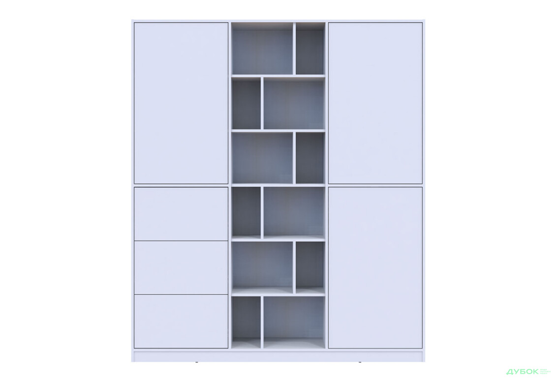Фото 2 - Шкаф для одежды Doros Морган 3-дверный с 3 ящиками и полками 180 см, Белый ДСП