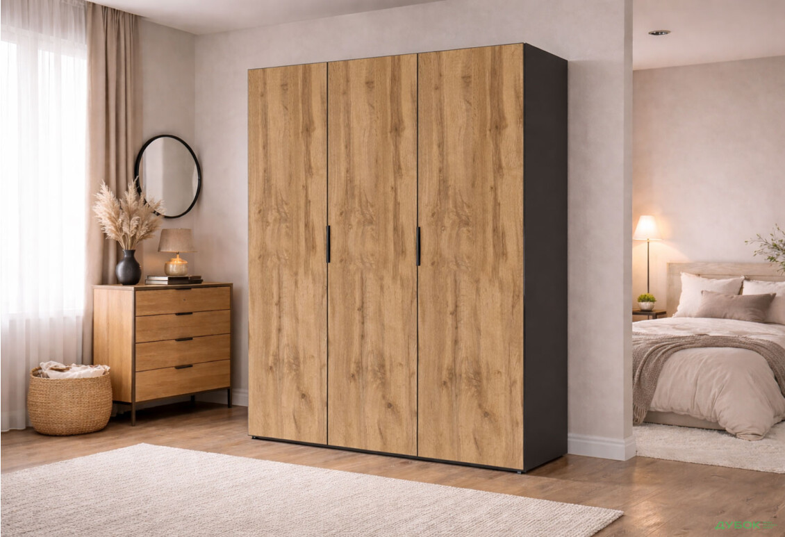 Изображение 2 - Шкаф Вип-Мастер Модус с 3 дверями 150 см, антрацит / дуб аппалачи
