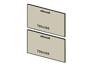 Фасад ф ш 700 (1+1) Бета BL 18 мм Вип-Мастер