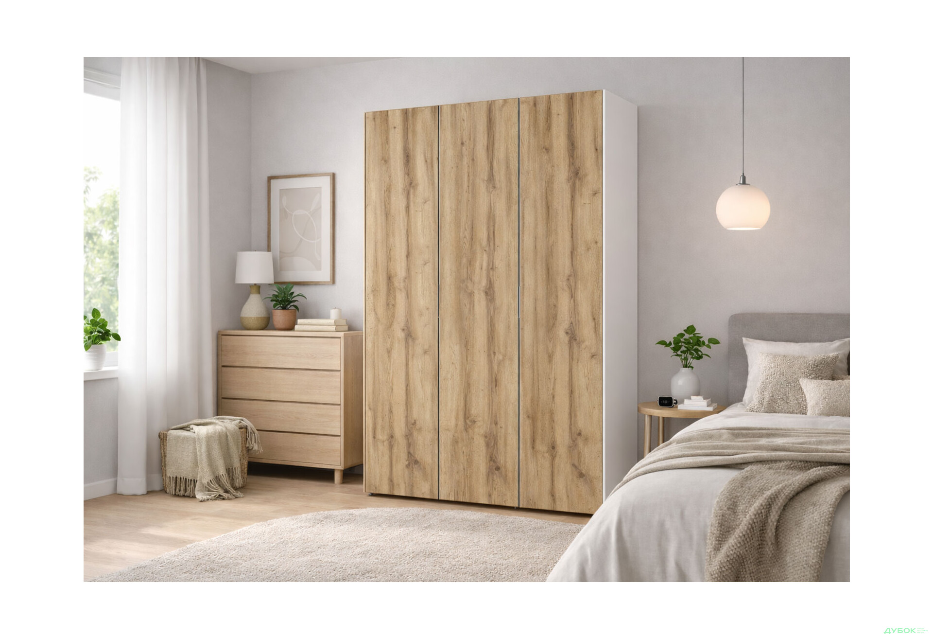 Изображение 2 - Шкаф Вип-Мастер Модус с 3 дверями 150 см, белый / дуб аппалачи