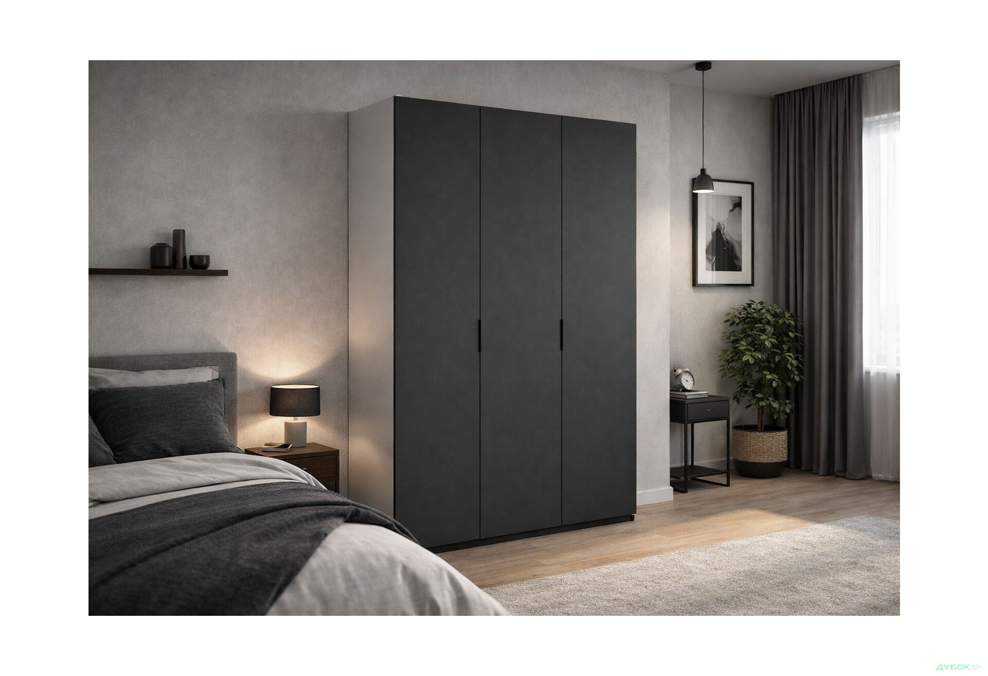 Зображення 2 - Шафа VIP-master Модус з 3 дверима 150 см, білий / антрацит