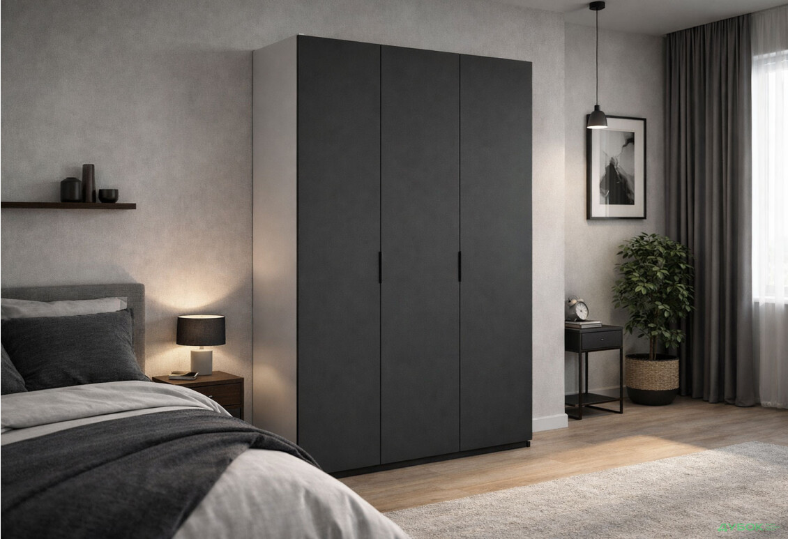 Зображення 2 - Шафа VIP-master Модус з 3 дверима 150 см, білий / антрацит