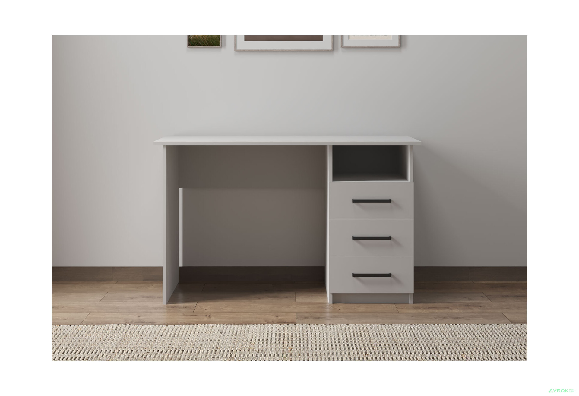 Зображення 4 - Стіл письмовий Kredens furniture СК-3 115x55 см з шухлядами, білий сніг