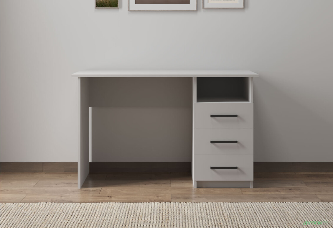 Зображення 4 - Стіл письмовий Kredens furniture СК-3 115x55 см з шухлядами, білий сніг