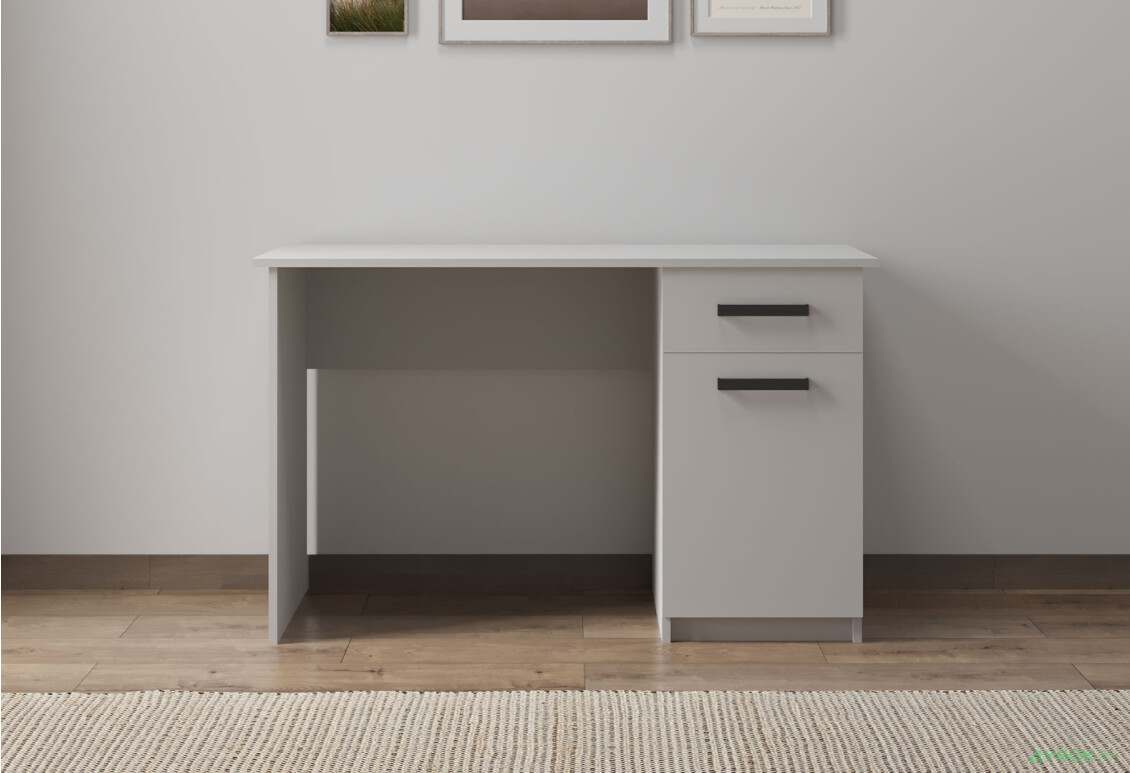 Зображення 3 - Стіл письмовий Kredens furniture СК-2 115x55 см з тумбою і шухлядою, білий сніг