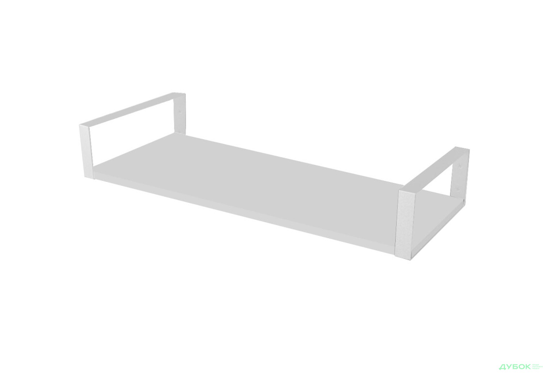 Полиця Moreli XR 28 прямокутник 80 см, ДСП біла, кріплення біле