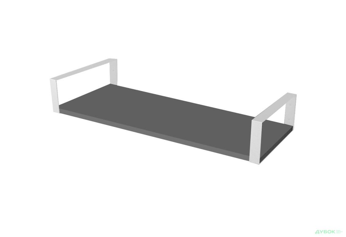 Полиця Moreli XR 28 прямокутник 80 см, ДСП антрацит, кріплення біле