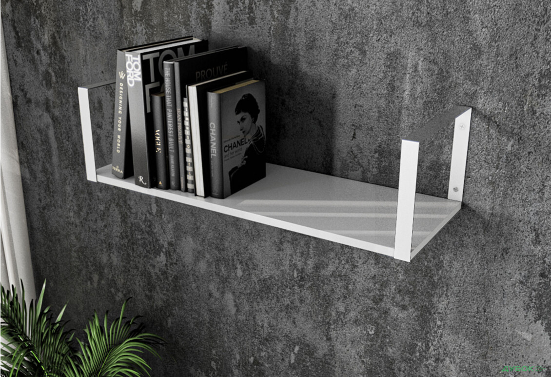 Зображення 2 - Полиця Moreli XS 28 квадрат 80 см, ДСП біла, кріплення біле