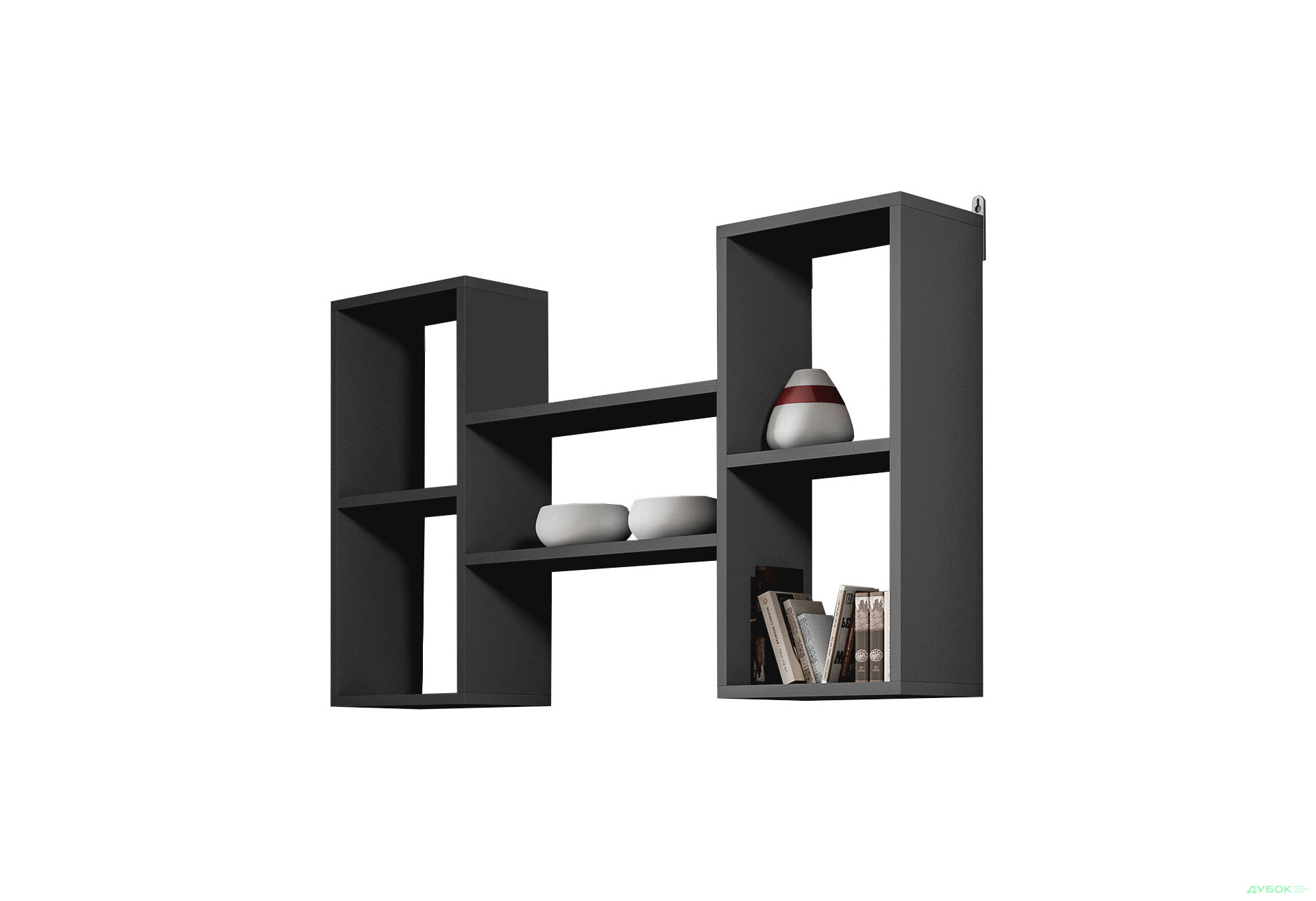 Полиця Moreli Т11 двоярусна 101 см, антрацит - Зображення 1 Зображення 1 - Полиця Moreli Т11 двоярусна 101 см, антрацит