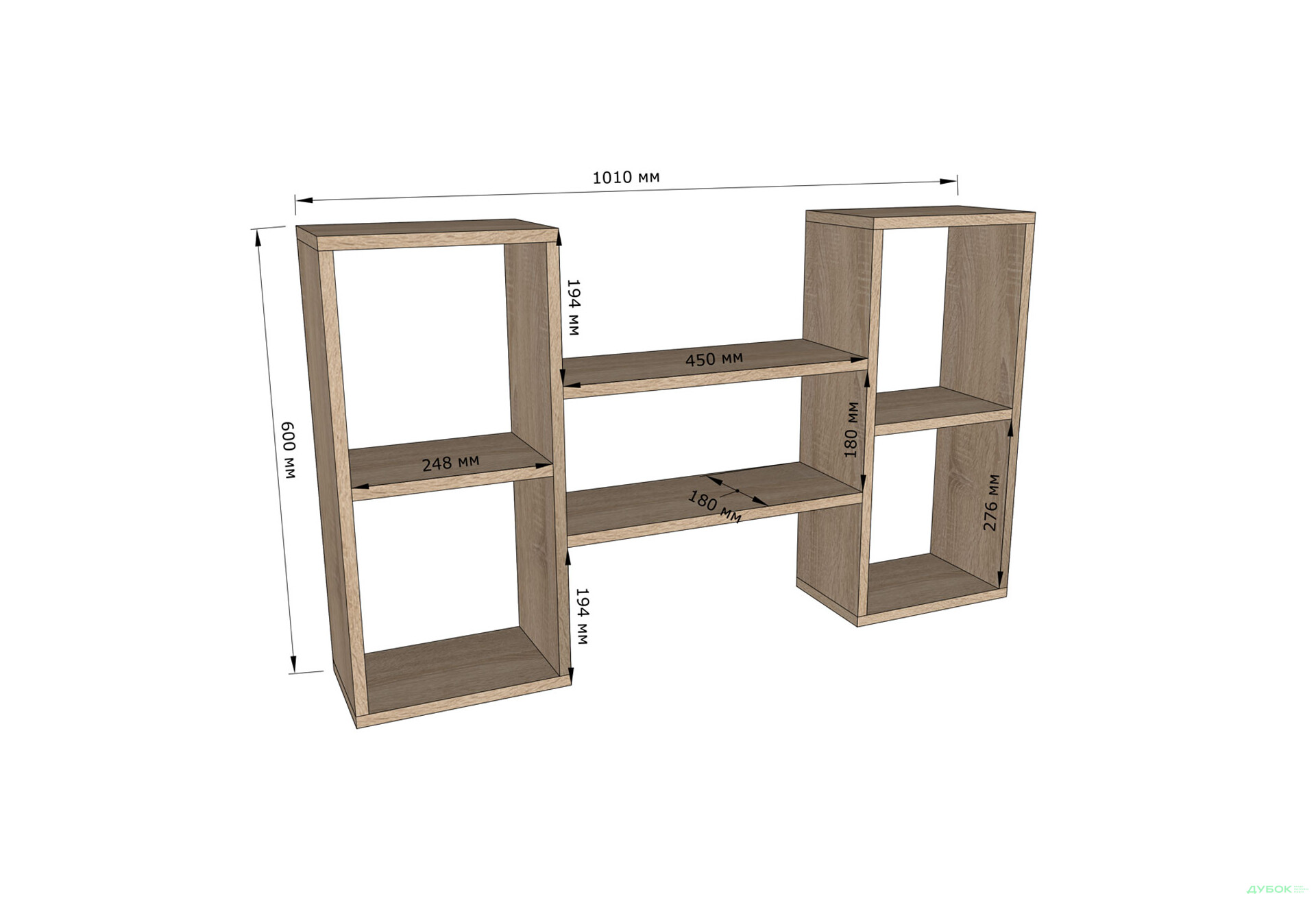 Полиця Moreli Т11 двоярусна 101 см, антрацит - Зображення 4 Зображення 4 - Полиця Moreli Т11 двоярусна 101 см, антрацит