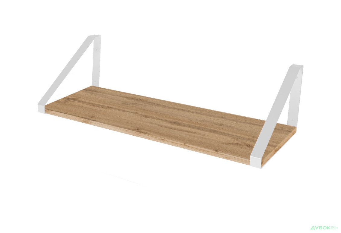 Полиця Moreli XT 28 трикутник 80 см, ДСП дуб аппалачі, кріплення біле - Зображення 1 Зображення 1 - Полиця Moreli XT 28 трикутник 80 см, ДСП дуб аппалачі, кріплення біле