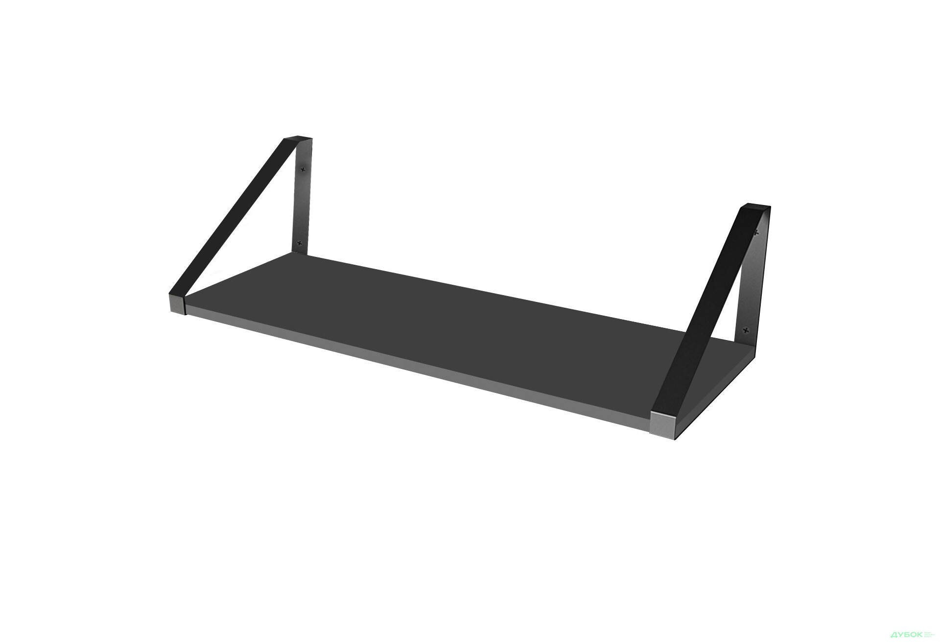 Изображение 1 - Полка Moreli XT 28 треугольник 80 см, ДСП антрацит, крепеж чёрное