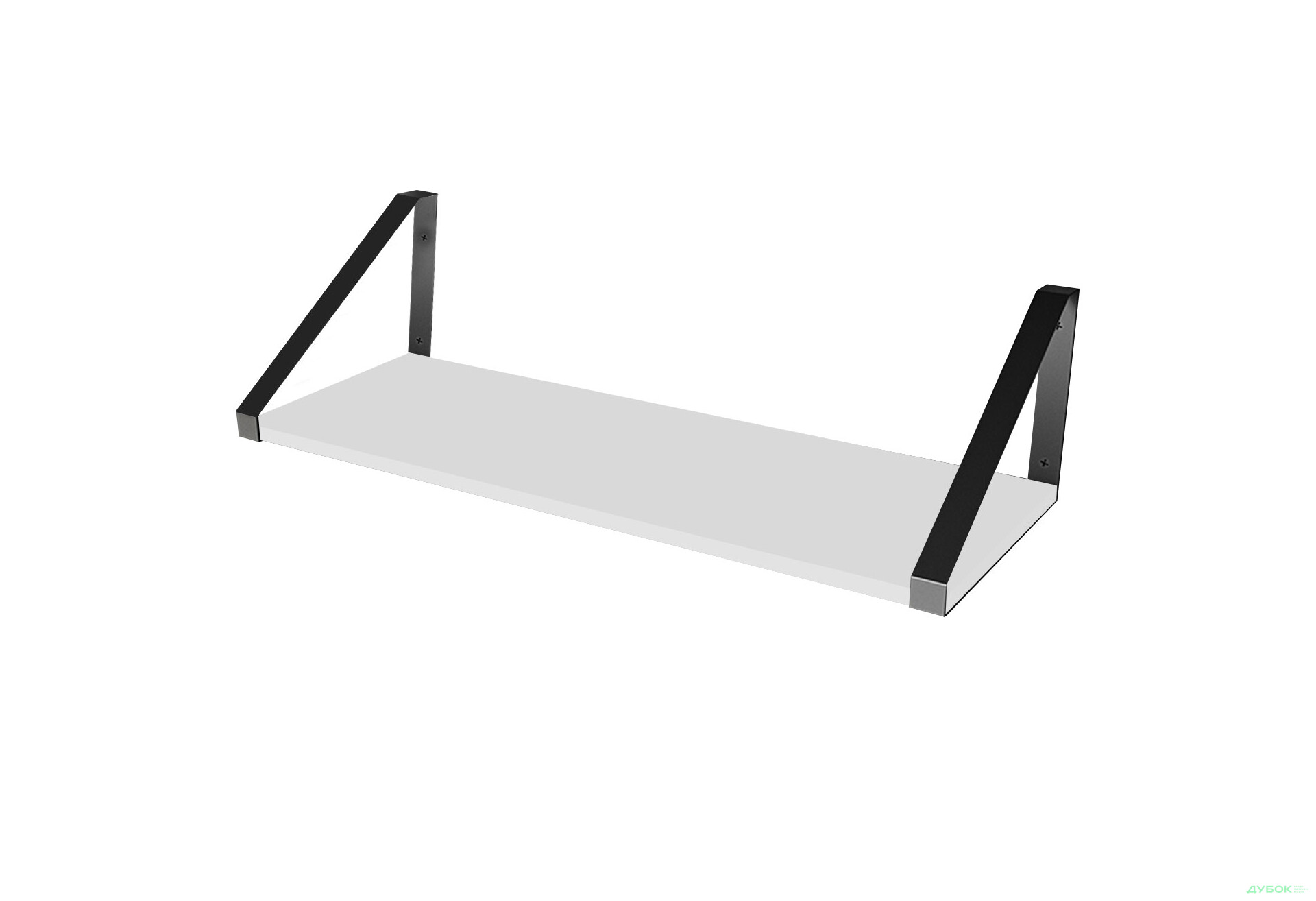 Изображение 1 - Полка Moreli XT 28 треугольник 80 см, ДСП белая, крепеж чёрное