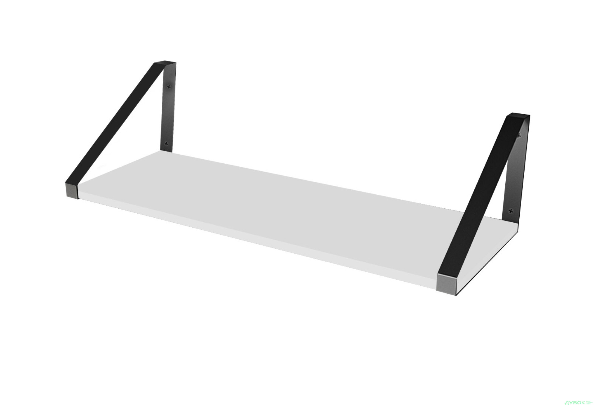 Фото 1 - Полиця Moreli XT 28 трикутник 80 см, ДСП біла, кріплення чорне