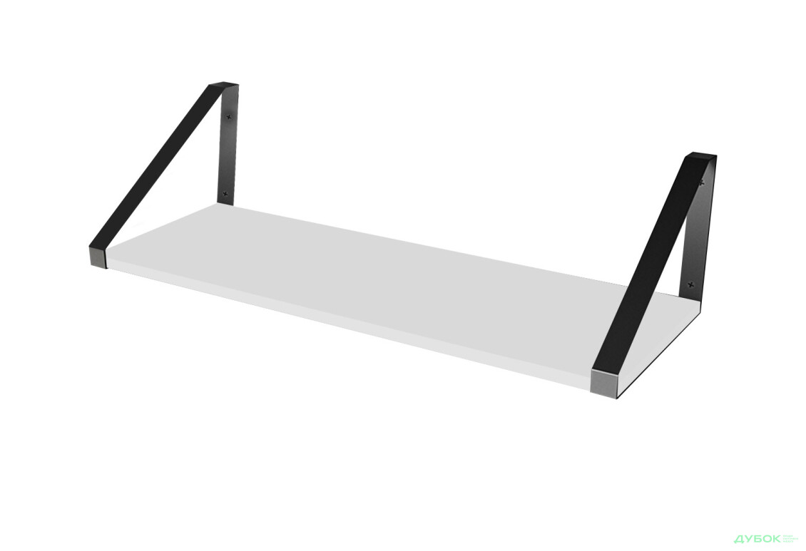 Полка Moreli XT 28 треугольник 80 см, ДСП белая, крепеж чёрное