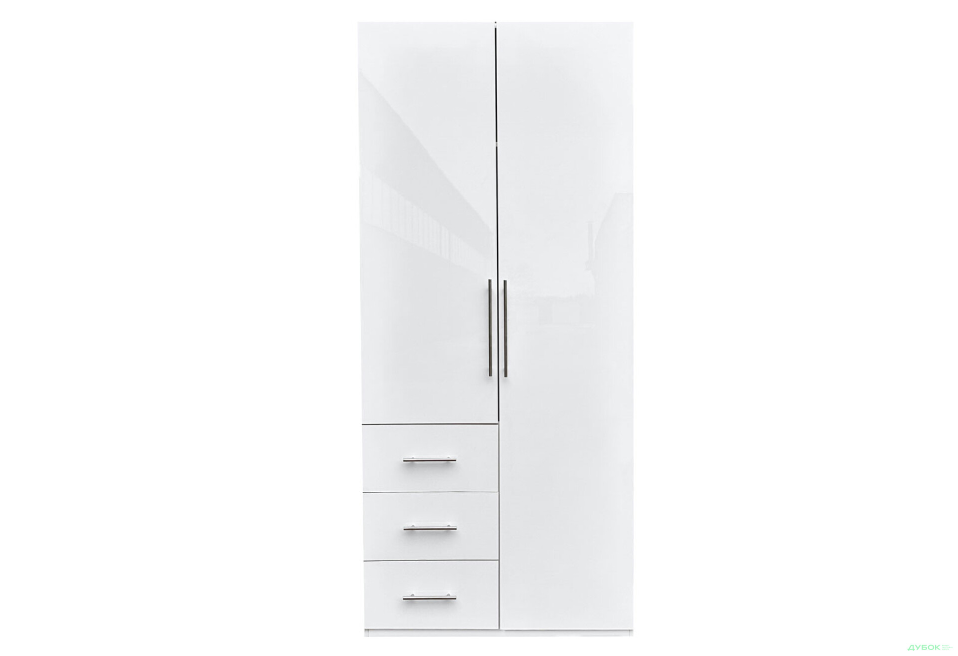 Фото 1 - Шкаф MiroMark Магнум 2-дверный з 3 ящиками 98 см, белый