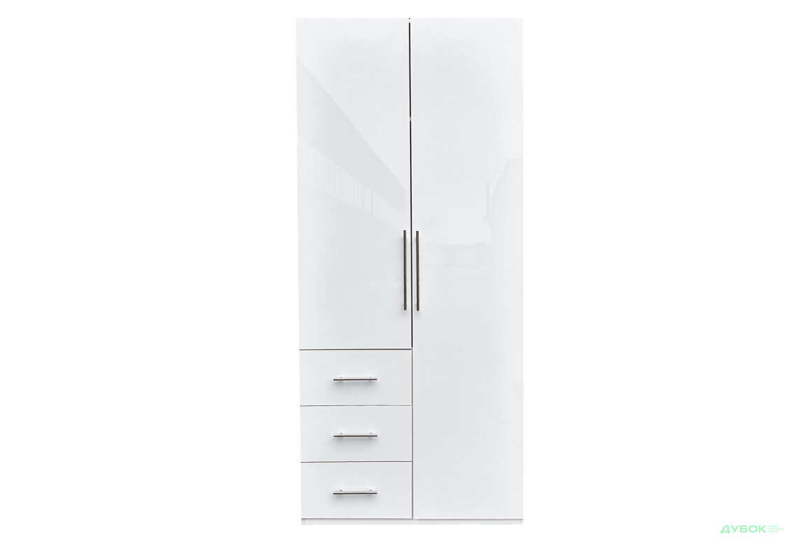 Шкаф MiroMark Магнум 2-дверный з 3 ящиками 98 см, белый