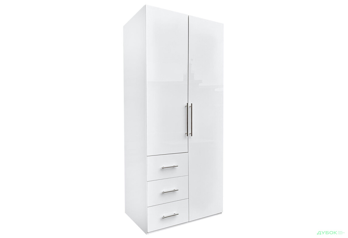Шкаф MiroMark Магнум 2-дверный з 3 ящиками 98 см, белый - Изображение 3 Изображение 3 - Шкаф MiroMark Магнум 2-дверный з 3 ящиками 98 см, белый
