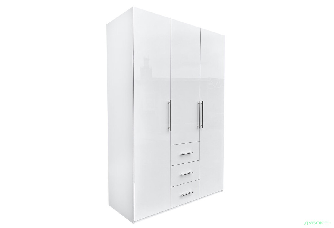 Зображення 4 - Шафа MiroMark Магнум 3-дверна з 3 шухлядами 147 см, біла
