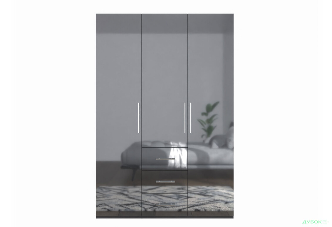 Шафа MiroMark Магнум 3-дверна з 3 шухлядами 147 см, антрацит - Зображення 2 Зображення 2 - Шафа MiroMark Магнум 3-дверна з 3 шухлядами 147 см, антрацит