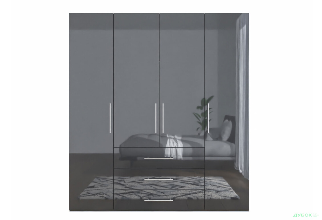 Изображение 2 - Шкаф MiroMark Магнум 4-дверный з 3 ящиками 196 см, антрацит