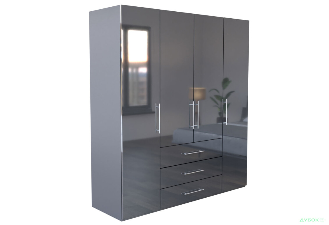 Изображение 4 - Шкаф MiroMark Магнум 4-дверный з 3 ящиками 196 см, антрацит