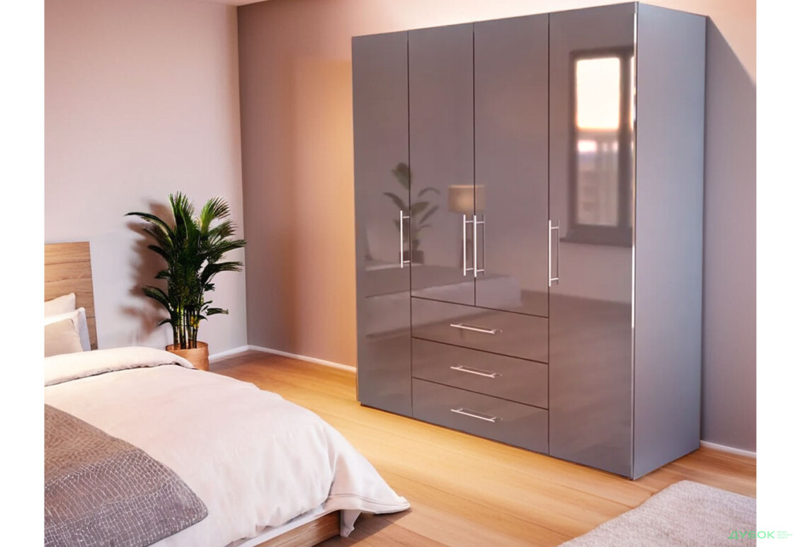 Изображение 3 - Шкаф MiroMark Магнум 4-дверный з 3 ящиками 196 см, антрацит