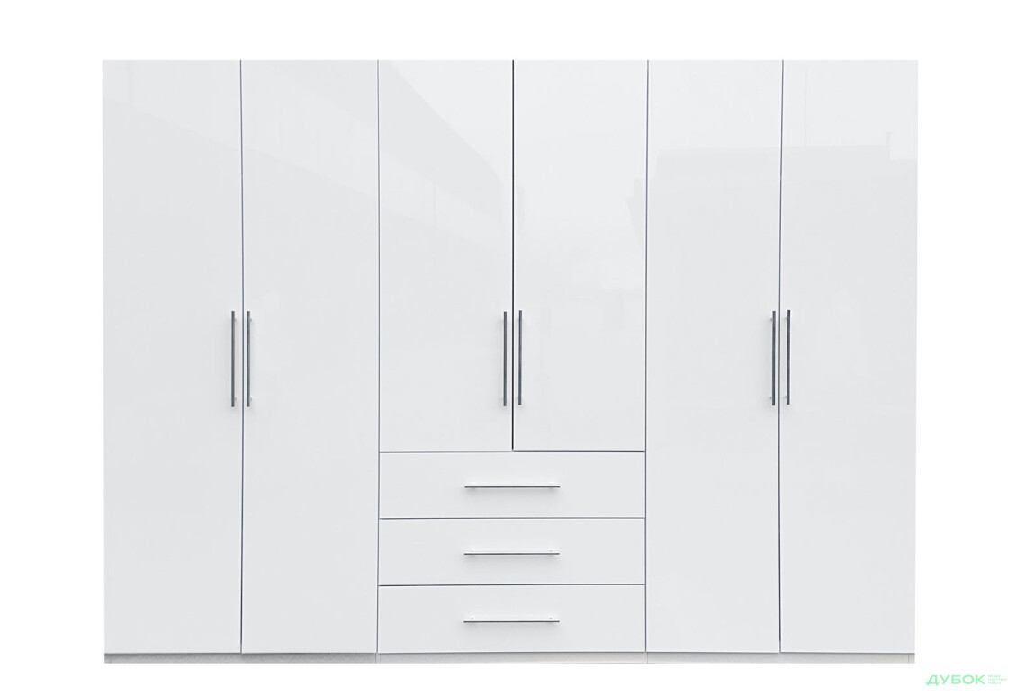 Изображение 2 - Шкаф MiroMark Магнум 6-дверный з 3 ящиками 294 см, белый