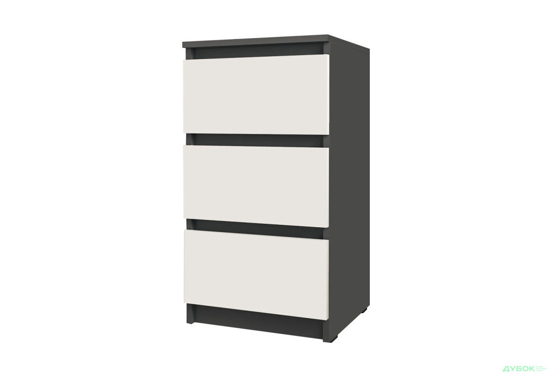 Комод Moreli Т 216 с 3 ящиками 40 см антрацит / белый