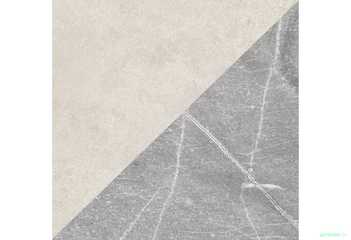 Стінова панель 2-стороння Вапняк Кремовий / Мармур Атлантичний Сірий K209 RS/K368 PH р.4100х640х10 Кроноспан