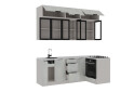Фото 3 - Угловая кухня Диплос / Diplos Blum 2.2х1.2 Мебель Стар 3-ярусная, бетон белый