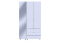 Фото 5 - Шкаф Doros Гелар 3-дверная с зеркалом і 3 ящиками 117 см Белый