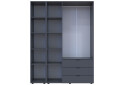 Зображення 5 - Шафа Doros Гелар 4-дверна з дзеркалом і 3 шухлядами 155 см Графіт