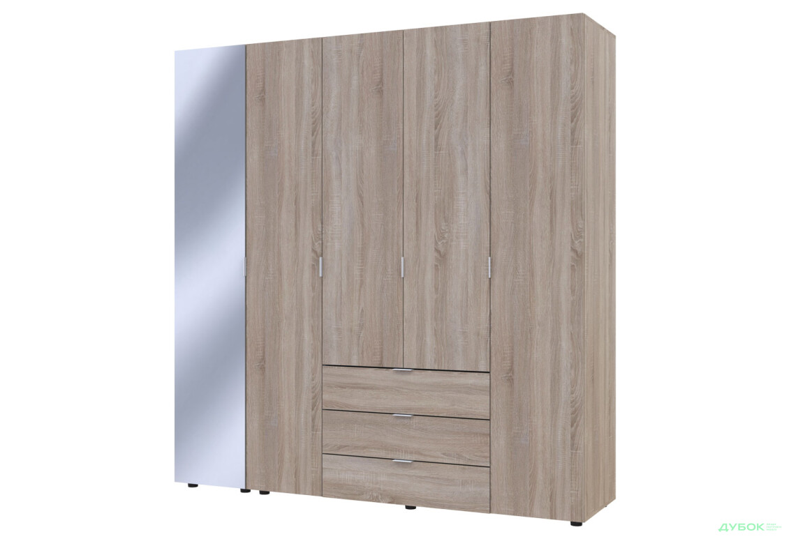 Изображение 6 - Шкаф Doros Гелар 5-дверная с зеркалом і 3 ящиками 194 см Дуб сонома