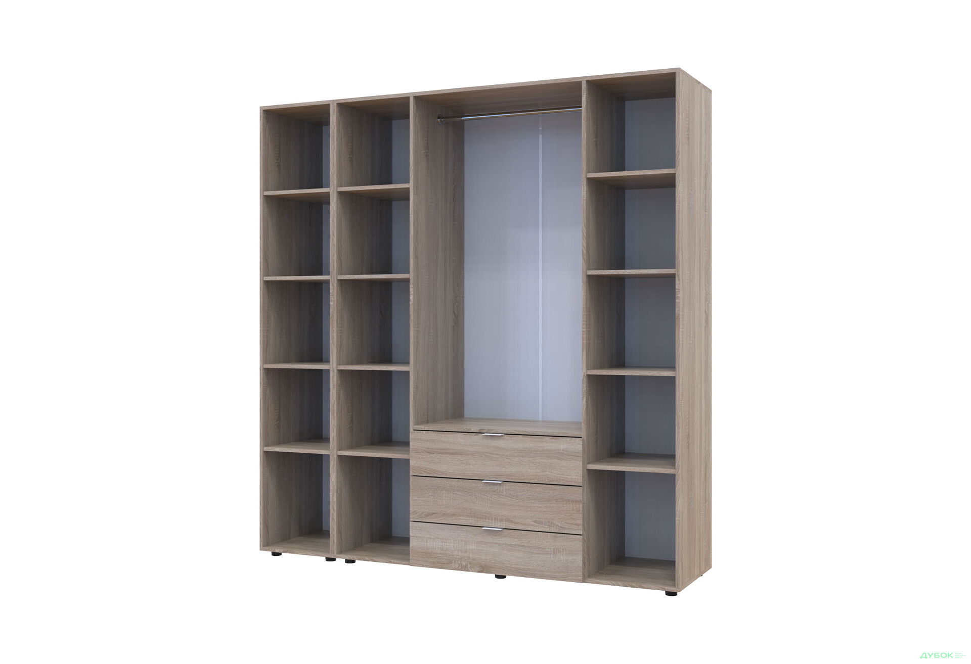 Изображение 7 - Шкаф Doros Гелар 5-дверная с зеркалом і 3 ящиками 194 см Дуб сонома