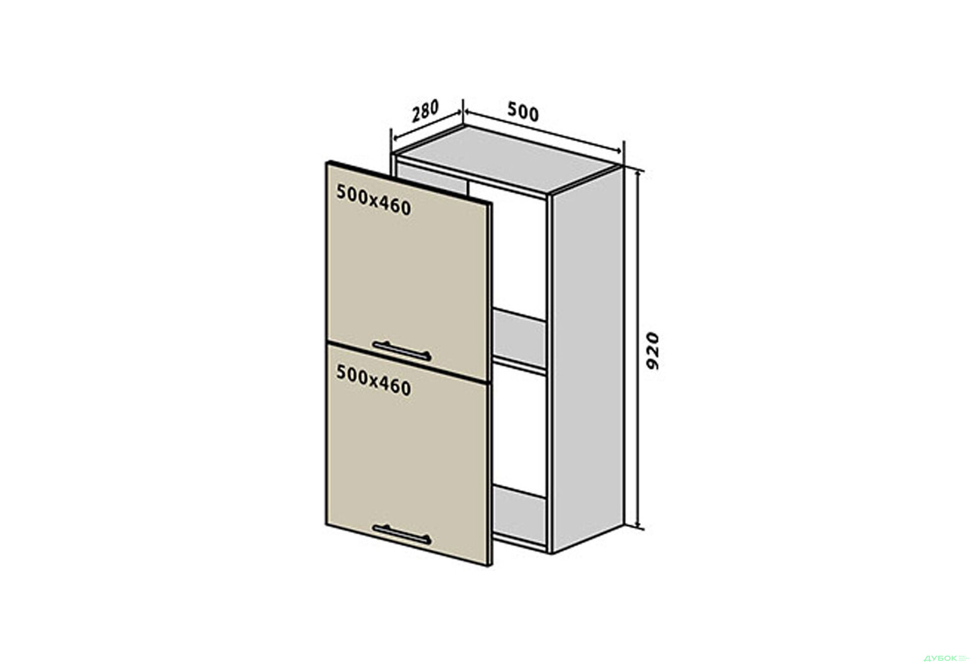 Зображення 1 - В59 Тумба 2Д 50 Колор-міх / Color-mix VIP-master