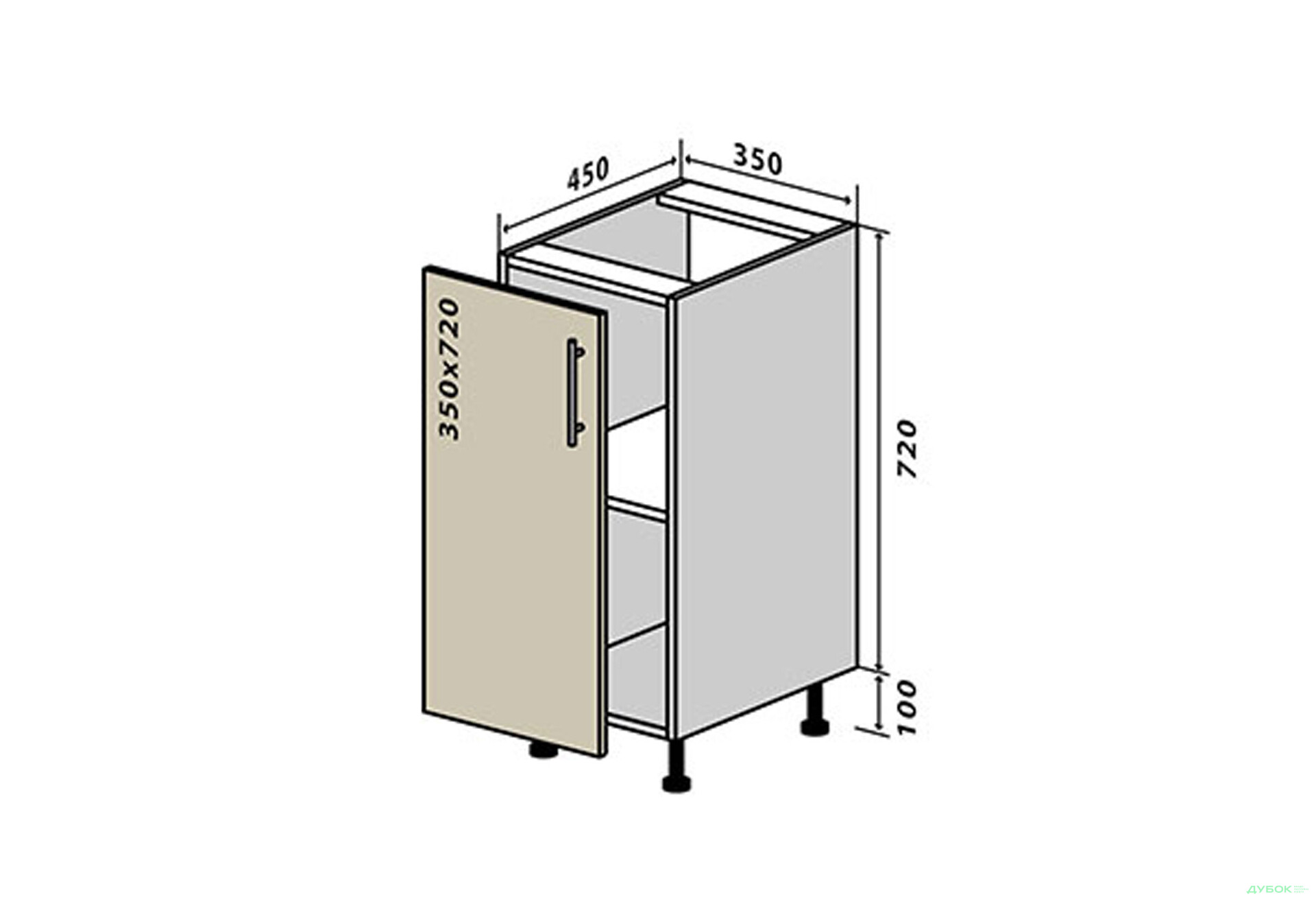 Н25 Тумба 1Д 35 Колор-міх / Color-mix VIP-master - Зображення 1 Зображення 1 - Н25 Тумба 1Д 35 Колор-міх / Color-mix VIP-master