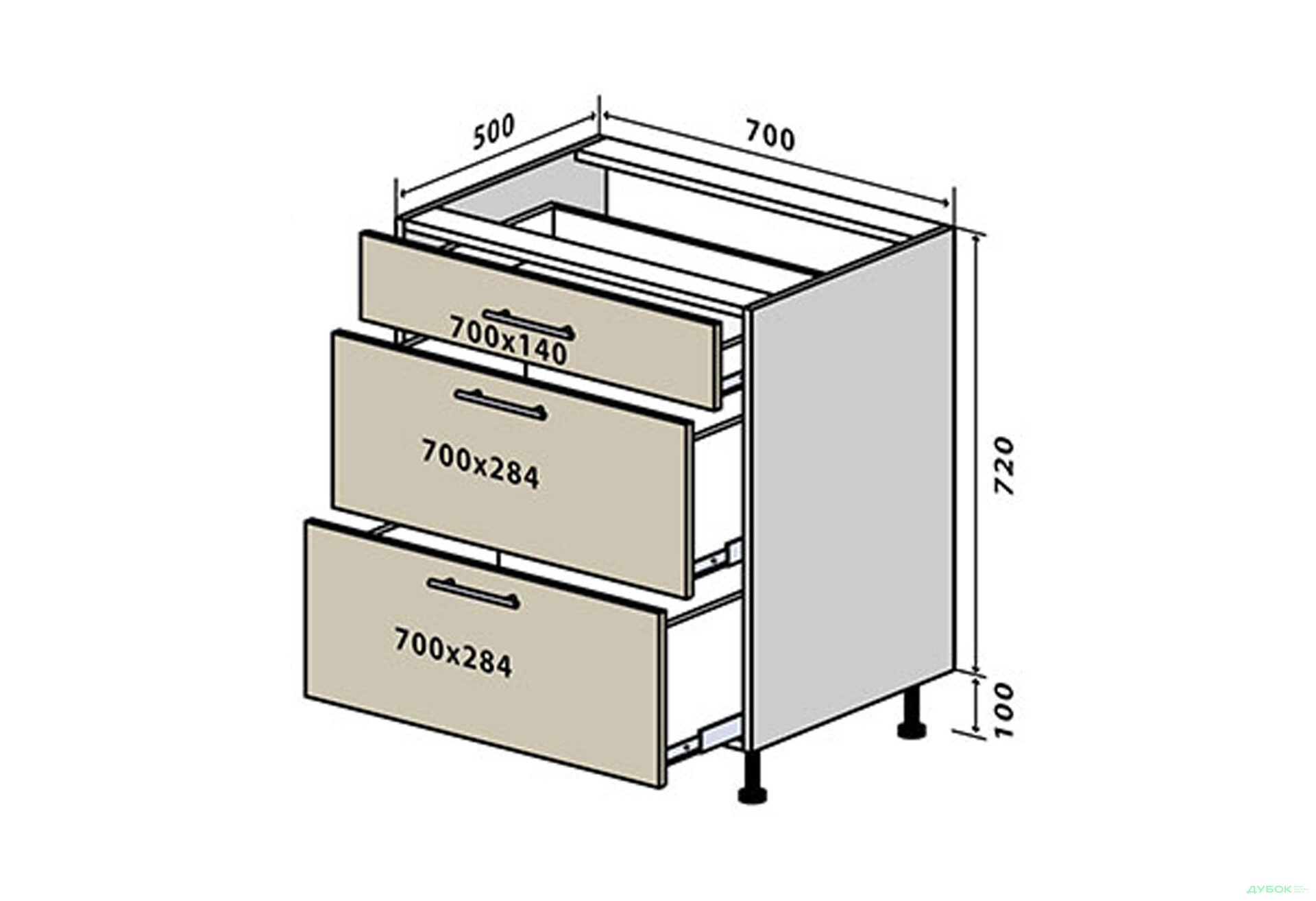 Н46 Тумба 3Ш 70 Браво Люкс VIP-master - Зображення 1 Зображення 1 - Н46 Тумба 3Ш 70 Браво Люкс VIP-master