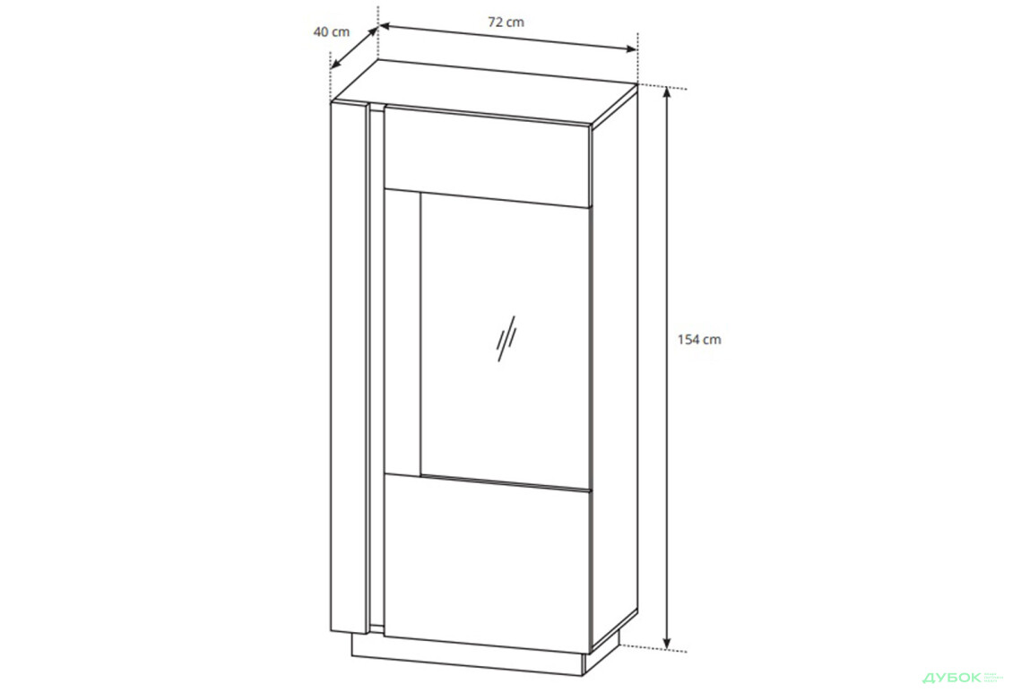 Витрина низкая Perfect Home Арко / Arco 72 см, белый глянец / дуб грандсон - Изображение 5 Изображение 5 - Витрина низкая Perfect Home Арко / Arco 72 см, белый глянец / дуб грандсон
