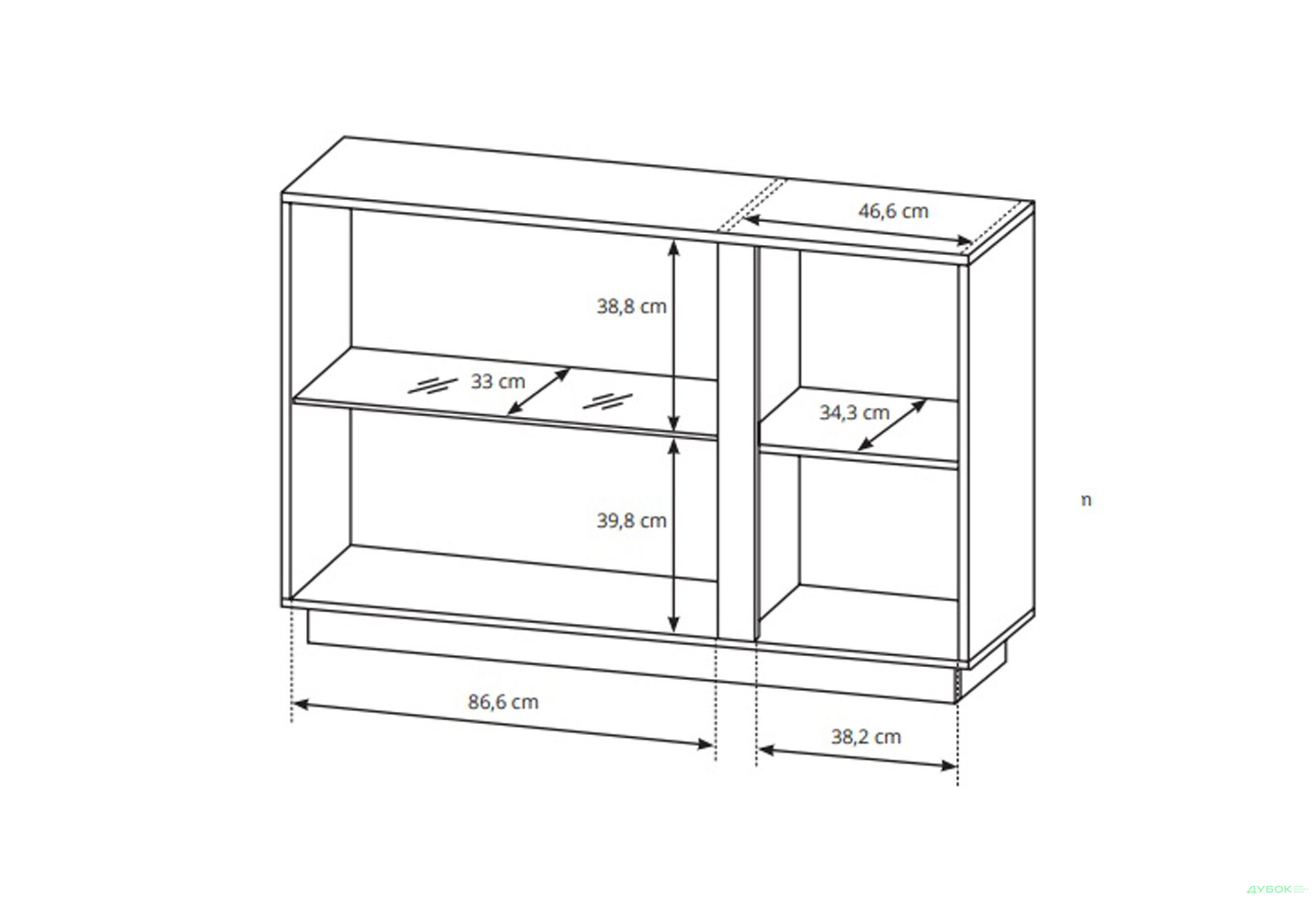 Комод Perfect Home Арко / Arco 3-дверний з 2 вітринами 138 см, білий глянець / дуб грандсон - Зображення 4 Зображення 4 - Комод Perfect Home Арко / Arco 3-дверний з 2 вітринами 138 см, білий глянець / дуб грандсон
