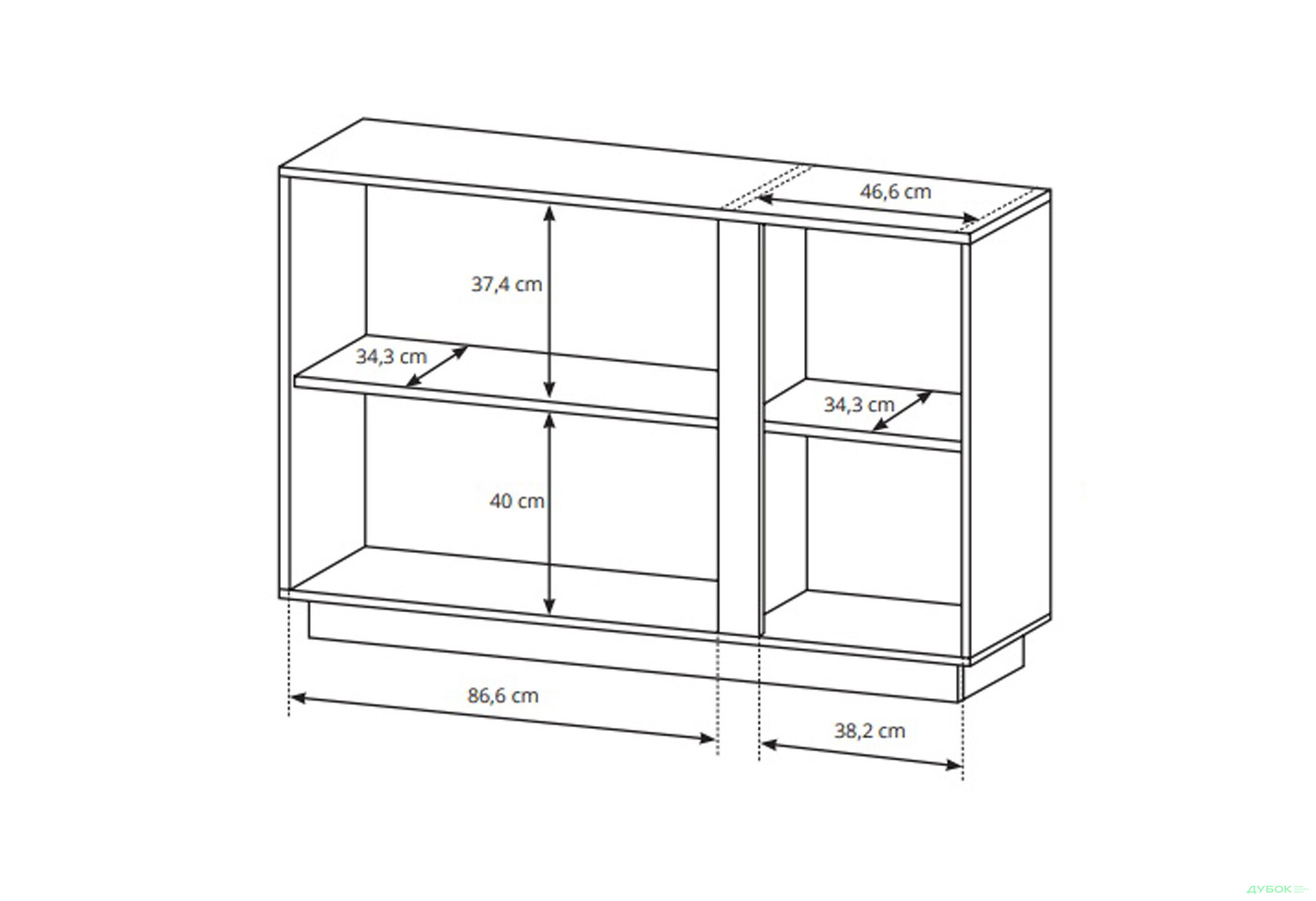 Комод Perfect Home Арко / Arco 3-дверний 138 см, білий глянець / дуб грандсон - Зображення 4 Зображення 4 - Комод Perfect Home Арко / Arco 3-дверний 138 см, білий глянець / дуб грандсон