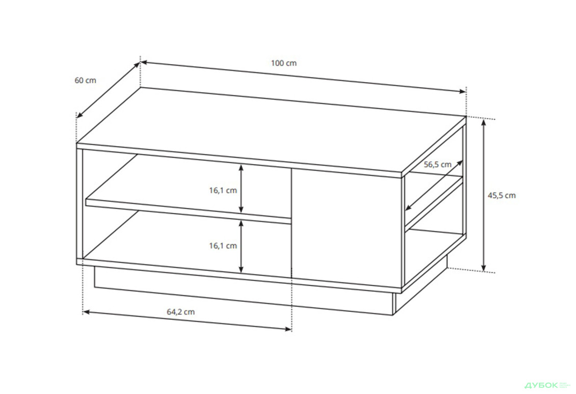 Стіл журнальний Perfect Home Арко / Arco 100х60 см, білий глянець / дуб грандсон - Зображення 3 Зображення 3 - Стіл журнальний Perfect Home Арко / Arco 100х60 см, білий глянець / дуб грандсон