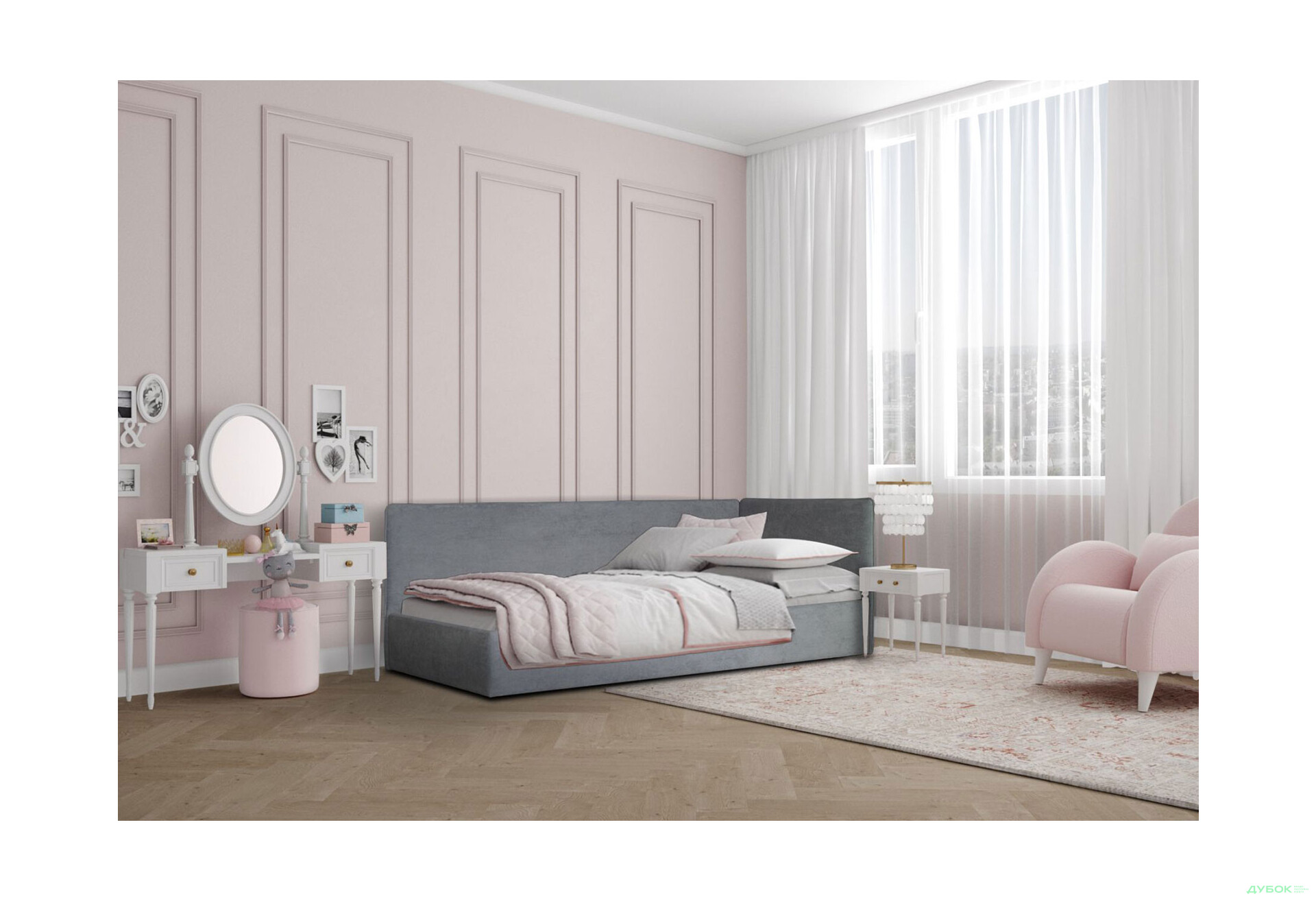 Ліжко-подіум Eurosof Лілу 90х200 см з нішею та металопідйомником - Зображення 2 Зображення 2 - Ліжко-подіум Eurosof Лілу 90х200 см з нішею та металопідйомником